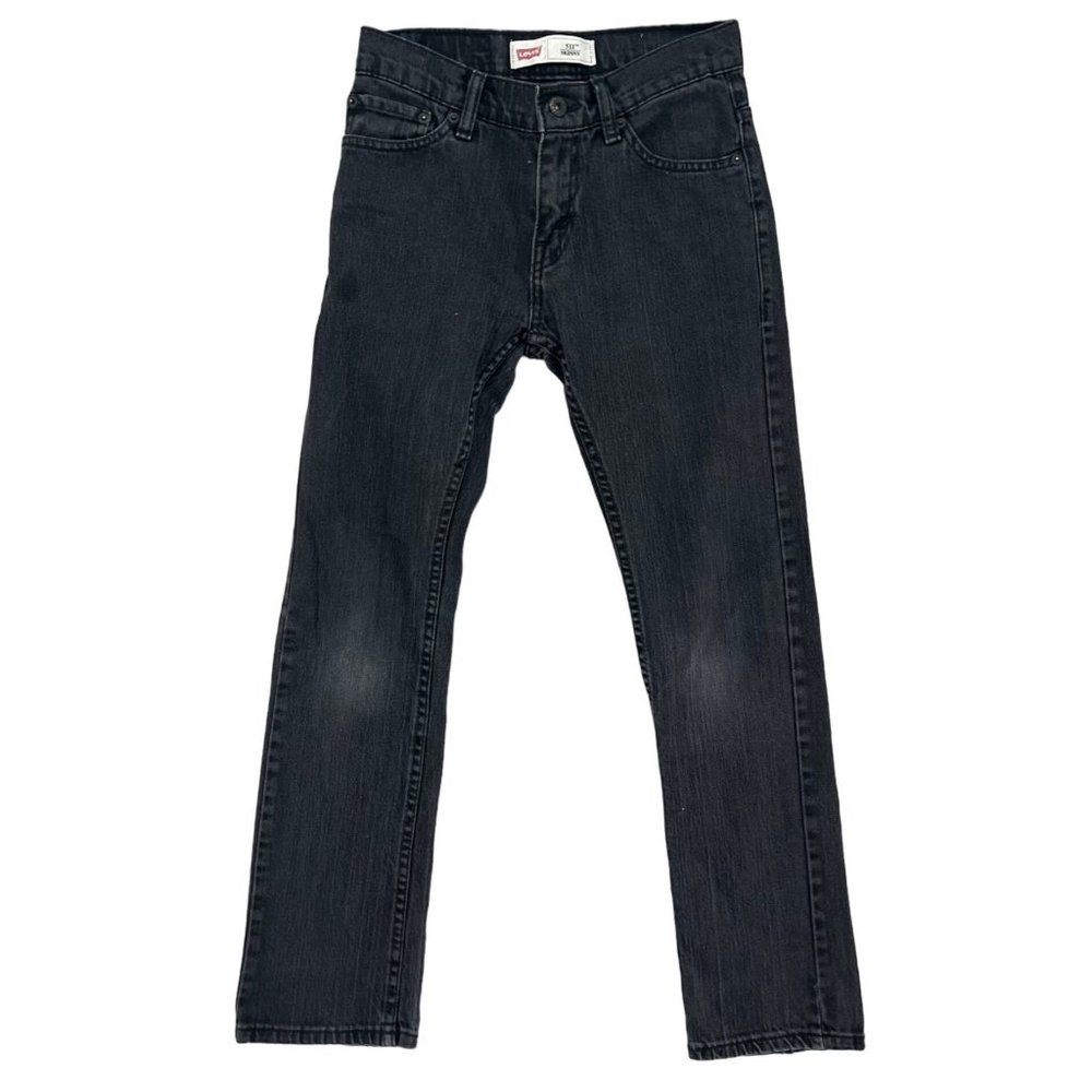 Boys Levis 511 Skinny Jeans Black Stretch Denim Size 12 Regular 26x26